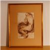 Image 2 : Mid-Century Charcoal Drawing on Paper, Seated Female Nude, Signed Zwobada