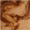 Image 4 : Mid-Century Charcoal Drawing on Paper, Seated Female Nude, Signed Zwobada