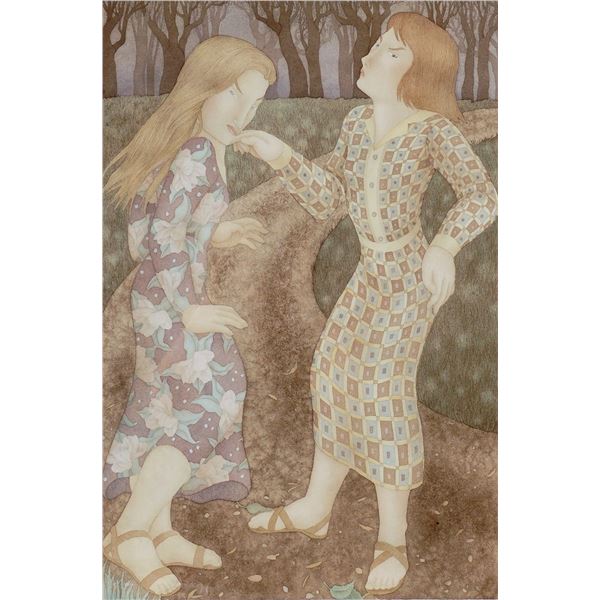 Leslie Anderson, Watercolor on Paper, Nagging Suspicions, Signed & Dated