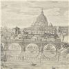 Image 3 : After Luigi Rossini (Italian 1790-1857) Offset Lithograph, Castel S. Angelo