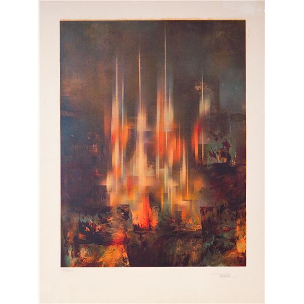 Leonardo Nierman, Lithograph on Paper, Prismatic City, Signed & Numbered