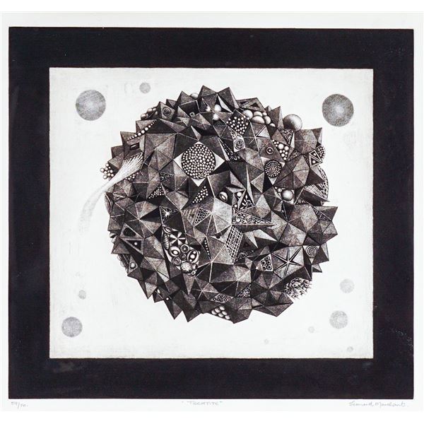 Leonard Marchant Mezzotint on Paper, Negative Form, Signed & Numbered