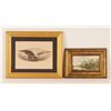 Image 1 : 2pc Framed Prints Jamestown Ter-Centennial Eagle & Pastoral Landscape