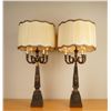 Image 1 : Pair of French Empire Style Bronze & Gilt Applique Candelabra Table Lamps