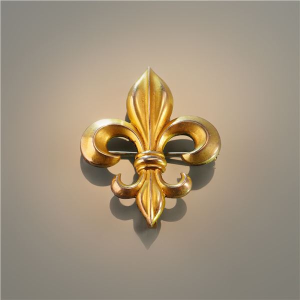 10k Gold Fleur-de-Lis Brooch