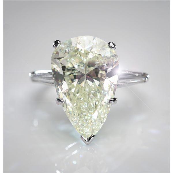6.25ct Pear Cut Diamond Platinum Ring