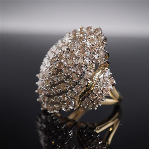 10K Gold Diamond Cluster Dome Ring