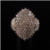 Image 3 : 10K Gold Diamond Cluster Dome Ring