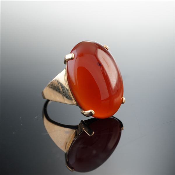 14K Gold Carnelian Ring