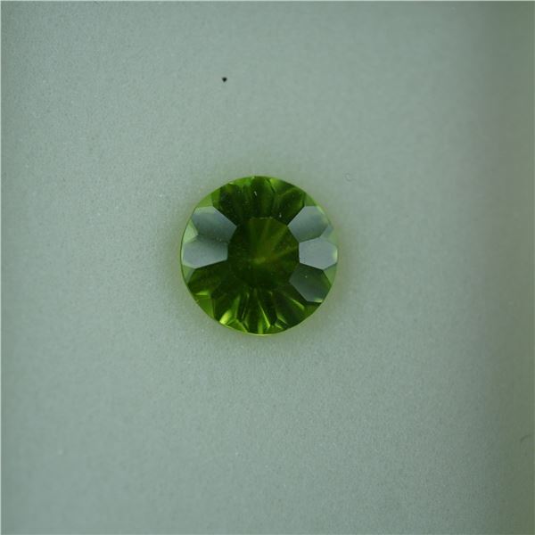 1.75 CT Green Peridot Round Quantum Cut Gemstone