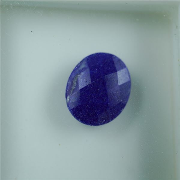 3.70 CT Checkerboard Oval Cut Lapis Gemstone