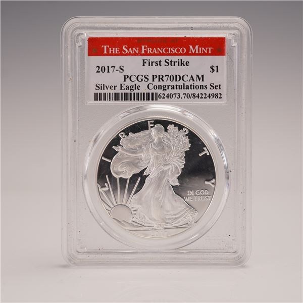 2017-S American Silver Eagle $1 Type 1 PCGS Graded PR70DCAM First Strike