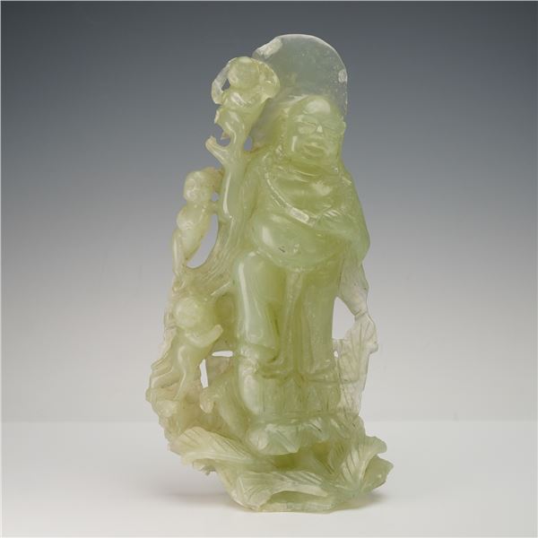 Chinese Jadeite Bodhisattva Carved Sculpture