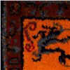 Image 5 : Framed Handwoven Wool Rug with Stylized Dragon Motif