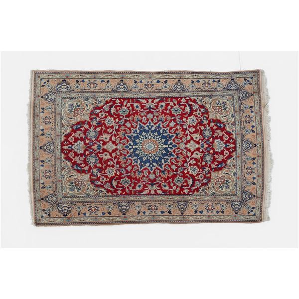 Turkish Wool Rug w/ Central Medallion & Floral Field in the Persian Style