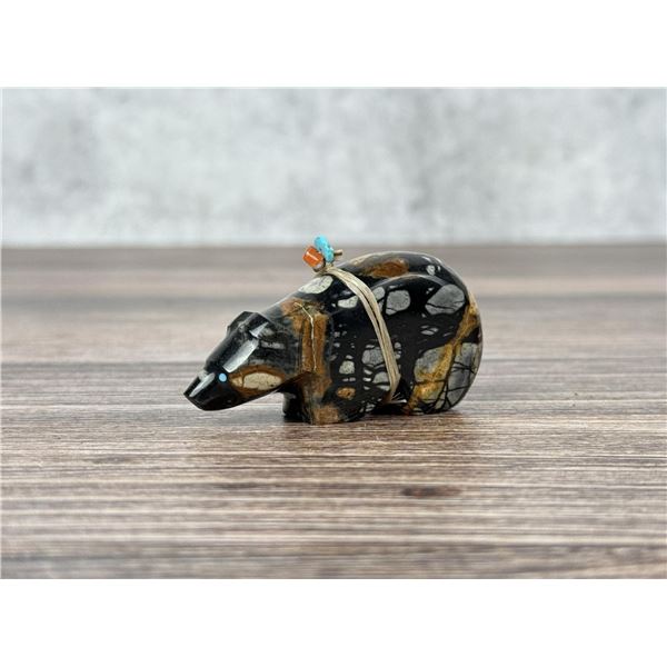 Zuni Carved Picasso Marble Bear Fetish