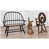 Image 1 : Miniature Windsor Bench and Spinning Wheels