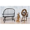 Image 2 : Miniature Windsor Bench and Spinning Wheels