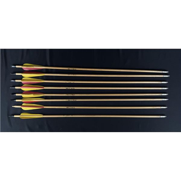Set of 8 Wood Archery Arrows