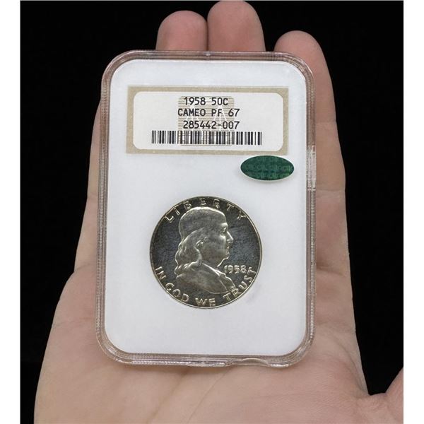1958 Franklin Silver Half Dollar NGC PF67 CAC