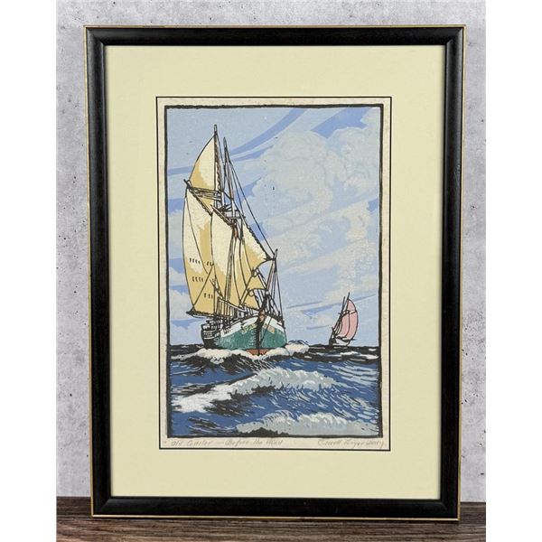 Carroll Thayer Berry Old Coaster Woodblock Print