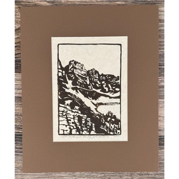 John Louis Clarke Glacier Park Montana Linocut