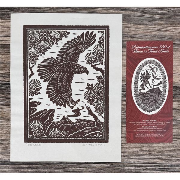 Dietrich Varez Io Lele Hawaiian Woodblock Print