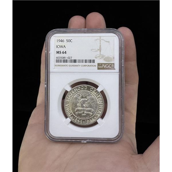 1946 Iowa Statehood Silver Half Dollar MS 64 NGC