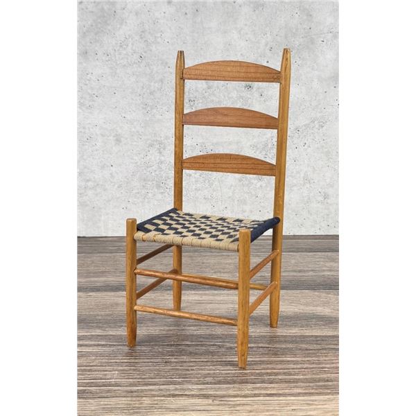 Miniature Shaker Ladder Back Strap Seat Chair