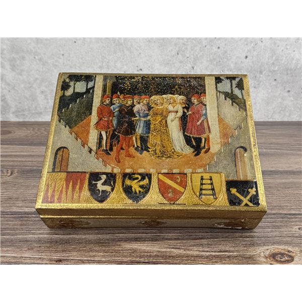 Italian Florentine Hand Painted Decorative Box