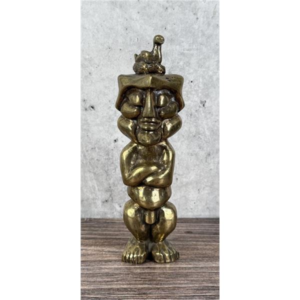 Mid Century Brass Tiki Totem