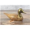 Image 1 : Mid Century Brass & Wood Duck