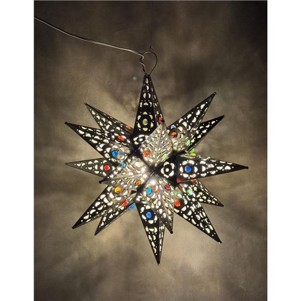 Moravian Star Pierced Tin Christmas Light
