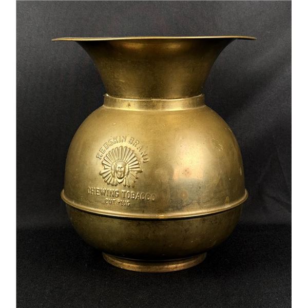 Redskin Chewing Tobacco Brass Spittoon