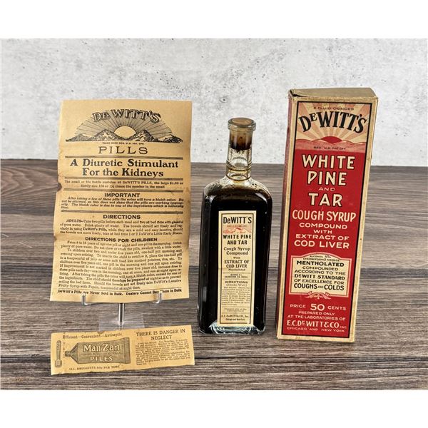 DeWitt's White Pine Tar Cough Syrup Bottle