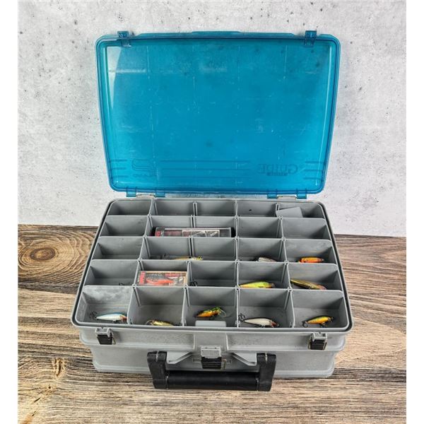 Collection of Fishing Lures in Tackle Box