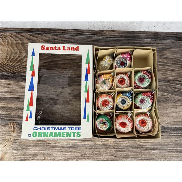 Vintage Mercury Glass Indent Christmas Ornaments