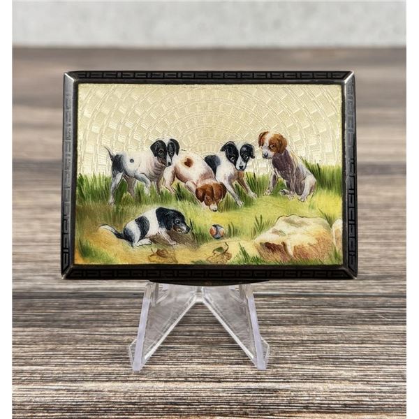 Sterling Silver Enamel Calling Card Case