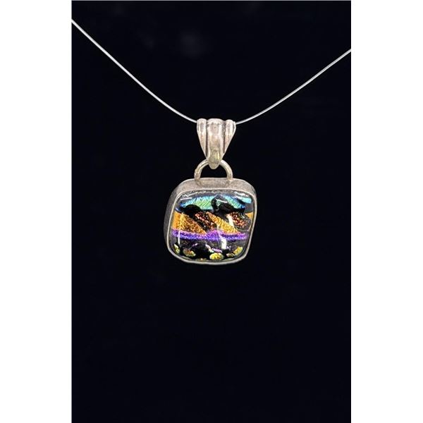 Sterling Silver Dichoic Glass Pendant
