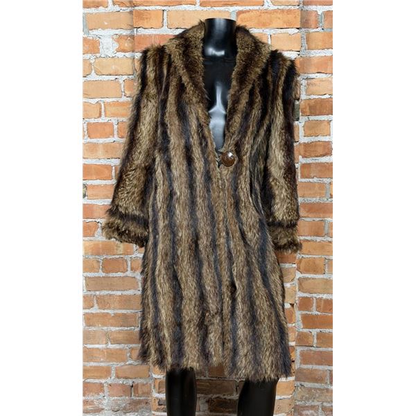 Full Length Raccoon Fur Jacket Coat