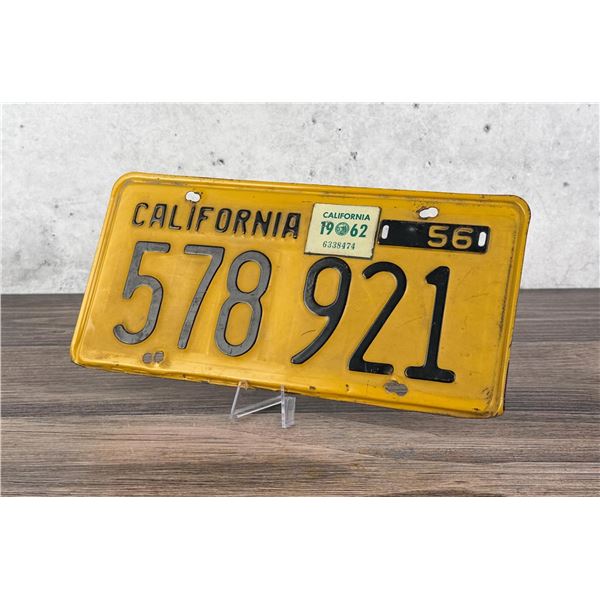 1956 California License Plate