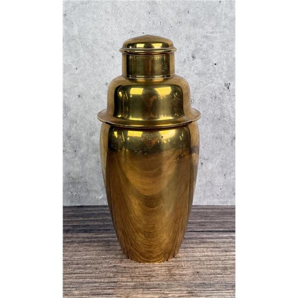 Mid Century Milled Brass Cocktail Shaker