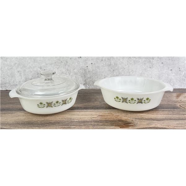 Fire King Meadow Casserole Dishes