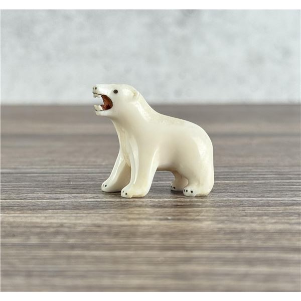 Alaskan Inuit Eskimo Carved Ivory Polar Bear