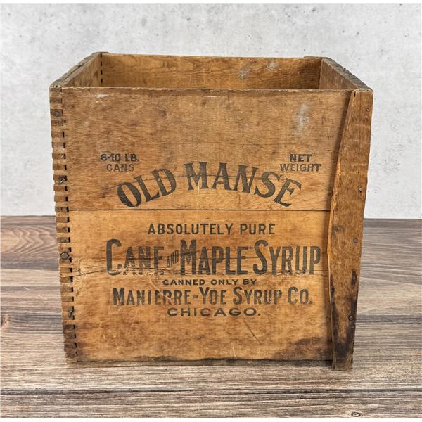 Old Manse Cane Maple Syrup Wood Crate Box