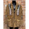 Image 1 : Suede Leather Fringe Beaded Jacket Coat