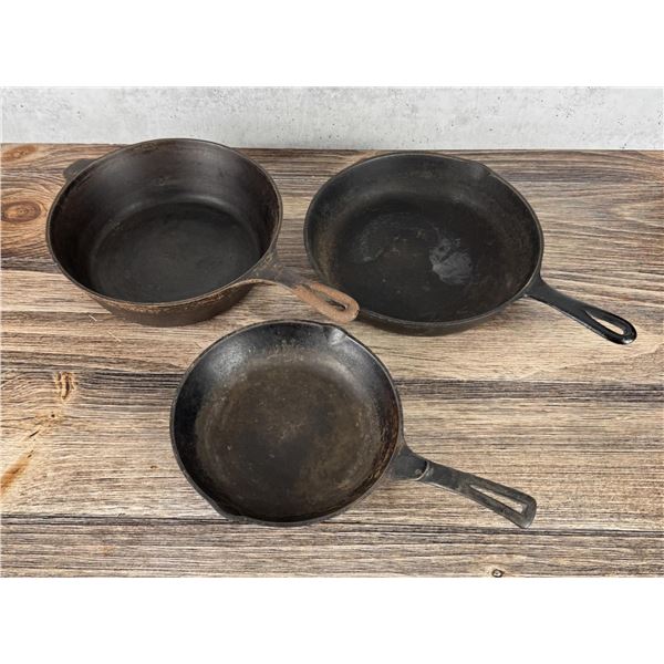 Collection of Cast Iron Skillets Frying Pans