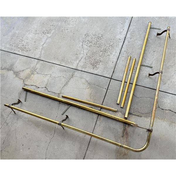 Antique Montana Saloon Brass Bar Rail Set