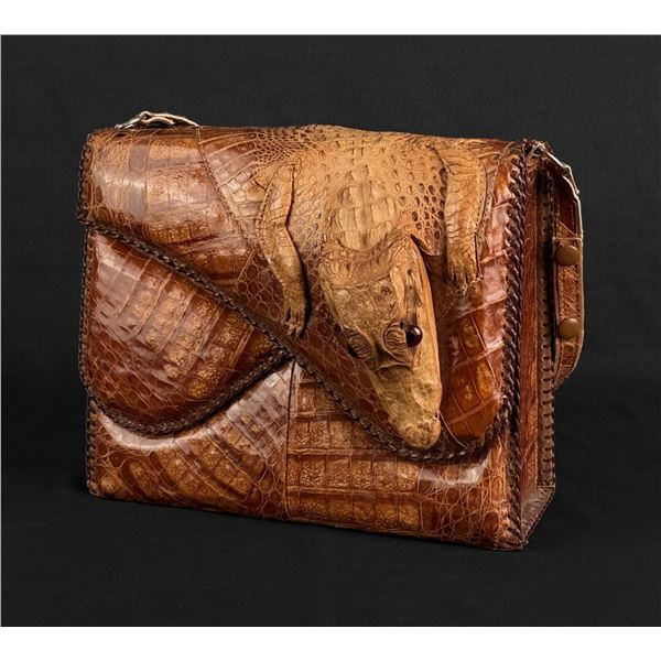 Vintage Crocodile Leather Clutch Purse Bag