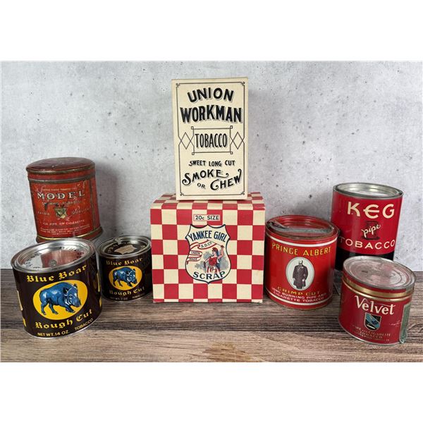 Collection of Plug Cut Tobacco Tins Boxes